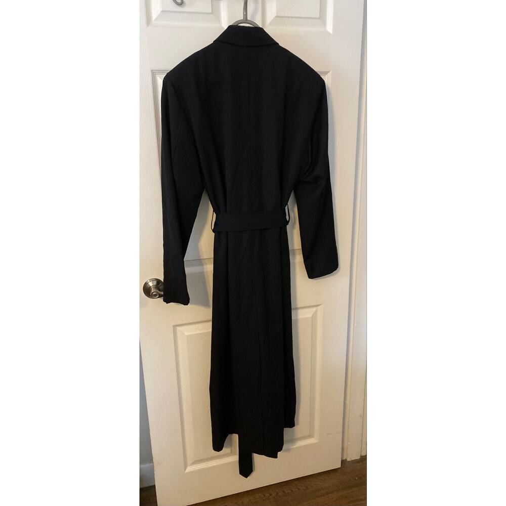 J Crew women's vintage black lightweight wool classic trench coat, size 12 - Picture 11 of 12